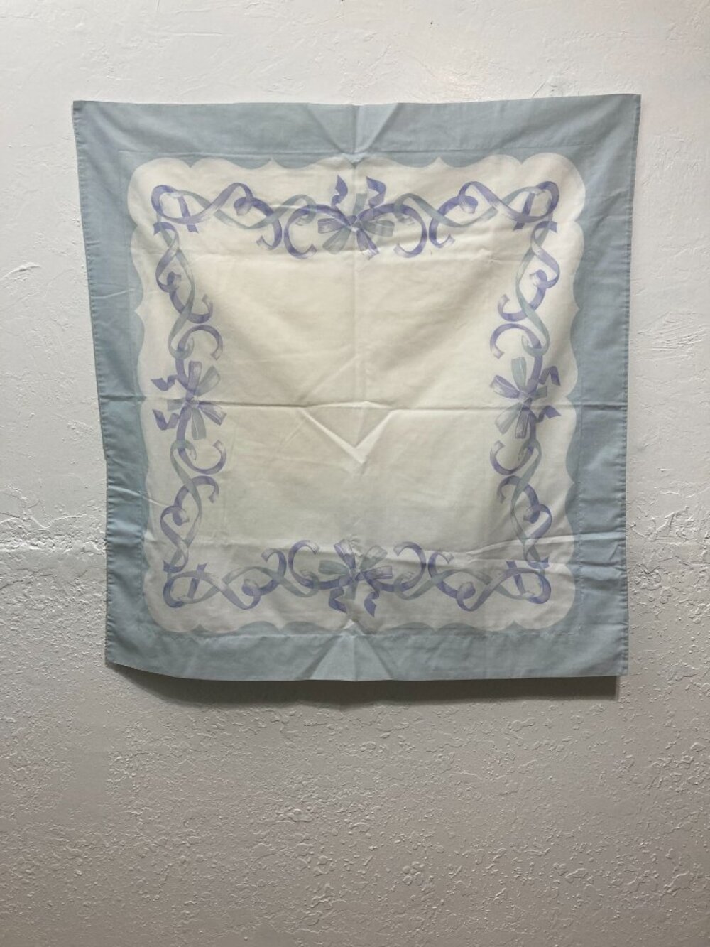 Vtg Descamps Primrose Bordier Standard Pillowcase (1) Shaw White Blue 25" X 24"